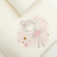 Σετ πετσέτες 2 τεμαχίων Bebe Borea Fairy  Εκρού & Λευκό