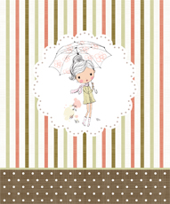 Ρόλερ Σκίασης Παιδικά με ψηφιακή εκτύπωση Αρκουδάκι Κοριτσάκι με ομπρέλα E147