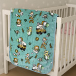 Κουβέρτα Βρεφική Κούνιας (110x140) Βελουτέ Astron Happy Zoo