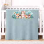 Κουβέρτα Πικέ Βρεφική Κούνιας (110x140) Βαμβακερή Astron Petrol