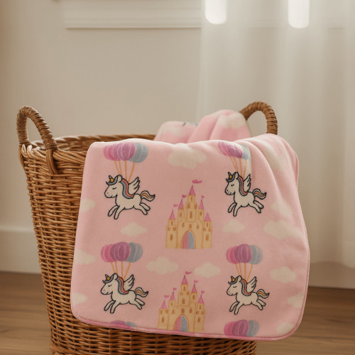 Κουβέρτα Βρεφική Κούνιας (110x140) Βελουτέ Astron Unicorn Fly