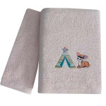 Σετ Πετσέτες 2 τεμαχίων Παιδικές (Χειρός | Λουτρού) Με Κέντημα Astron Boho Animals