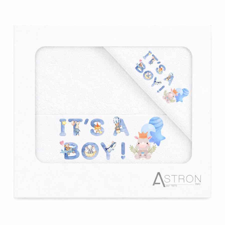 Σετ Πετσέτες 2 τεμαχίων Παιδικές (Χειρός | Λουτρού) Astron It's A Boy