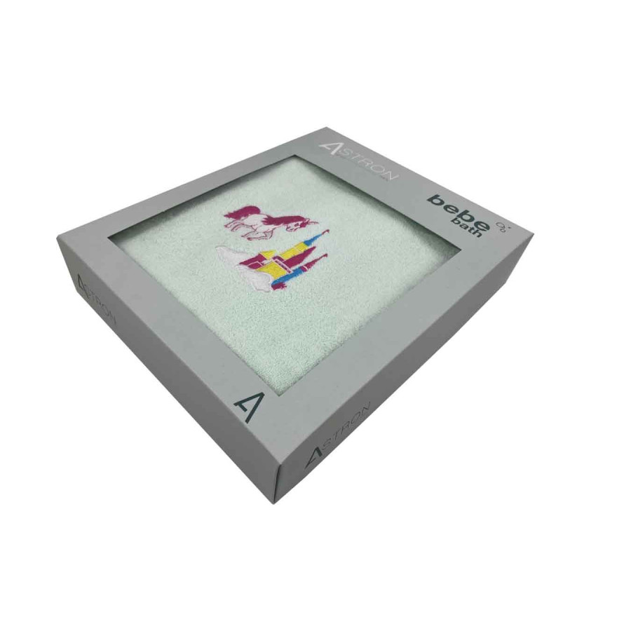 Σετ Πετσέτες 2 τεμαχίων Παιδικές (Χειρός | Λουτρού) Με Κέντημα Astron Castle Unicorn