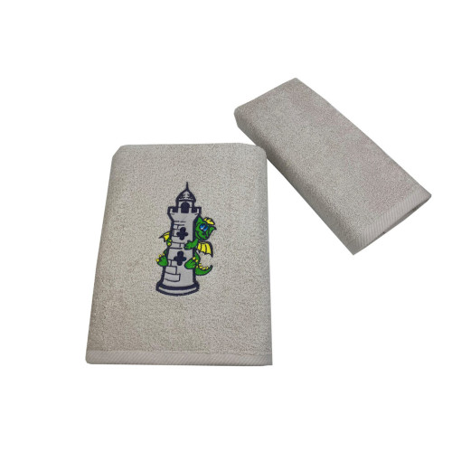 Σετ Πετσέτες 2 τεμαχίων Παιδικές (Χειρός | Λουτρού) Με Κέντημα Astron Dragon