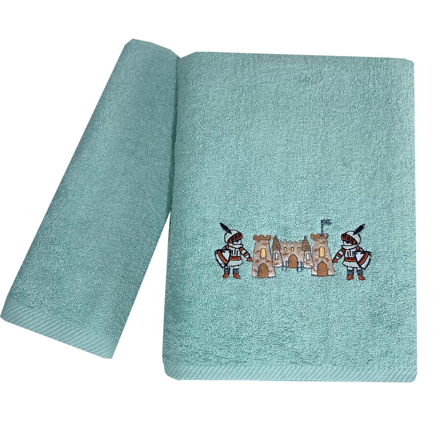 Σετ Πετσέτες 2 τεμαχίων Παιδικές (Χειρός | Λουτρού) Με Κέντημα Astron Knight & Dragon