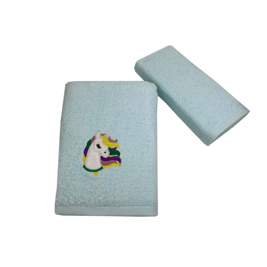 Σετ Πετσέτες 2 τεμαχίων Παιδικές (Χειρός | Λουτρού) Με Κέντημα Astron Magic Unicorn