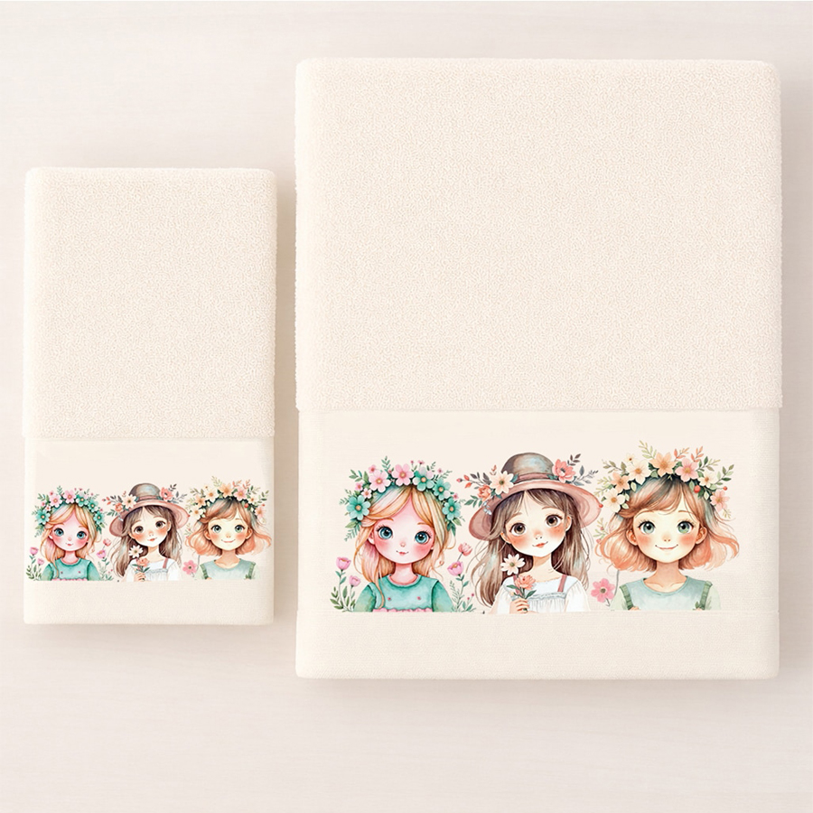Σετ Πετσέτες 2 τεμαχίων Παιδικές (Χειρός | Λουτρού) Astron Spring Girls