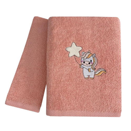 Σετ Πετσέτες 2 τεμαχίων Παιδικές (Χειρός | Λουτρού) Με Κέντημα Astron Unicorn Balloon
