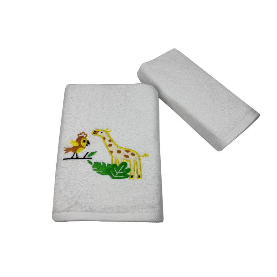 Σετ Πετσέτες 2 τεμαχίων Παιδικές (Χειρός | Λουτρού) Με Κέντημα Astron Zoo