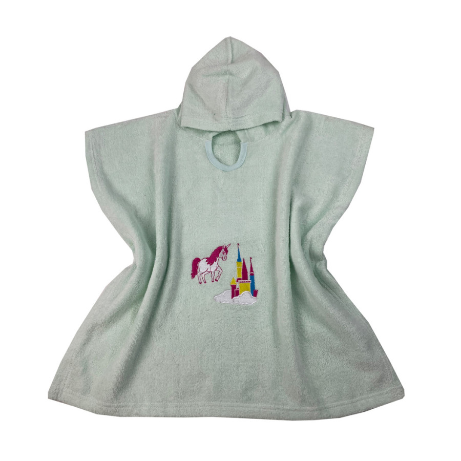 Πόντσο Παιδικό με Κουκούλα (No 2-4) (55x110) Βαμβακερό Astron Castle Unicorn