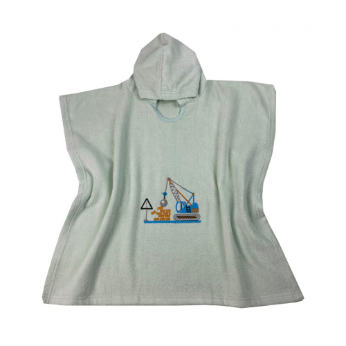 Πόντσο Παιδικό με Κουκούλα (No 2-4) (55x110) Βαμβακερό Astron Excavators