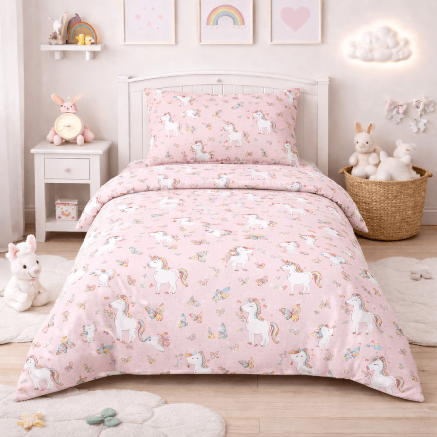 Κουβερλί Παιδικό Μονό (160x240) Βαμβακερό Astron Fairy Unicorn