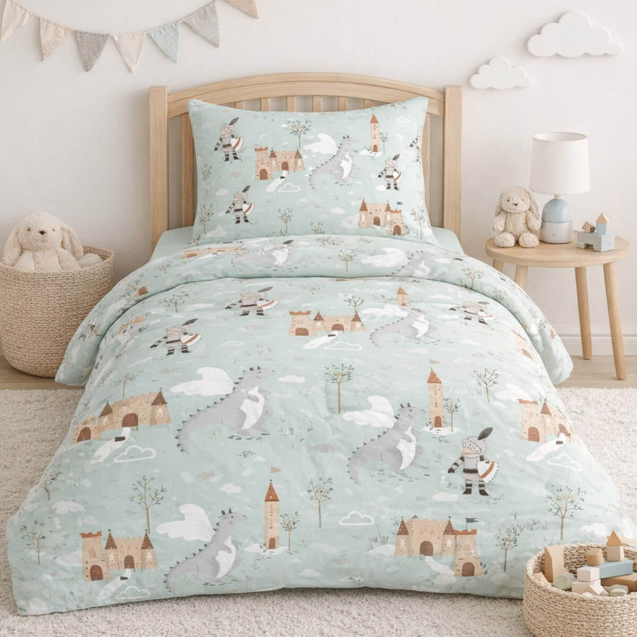 Κουβερλί Παιδικό Μονό (160x240) Βαμβακερό Astron Knight & Dragon