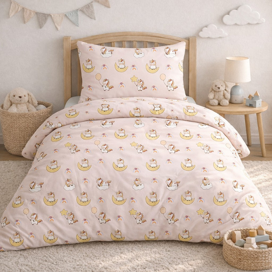 Κουβερλί Παιδικό Μονό (160x240) Βαμβακερό Astron Unicorn Balloon