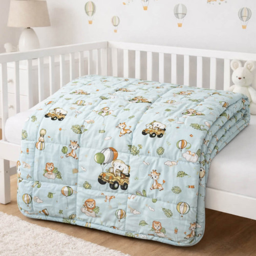 Πάπλωμα Βρεφικό Κούνιας (110x140) Βαμβακερό Astron Happy Zoo