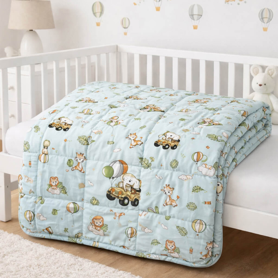 Πάπλωμα Βρεφικό Κούνιας (110x140) Βαμβακερό Astron Happy Zoo