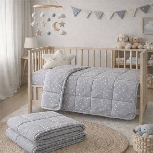 Πάπλωμα Βρεφικό Κούνιας (110x140) Βαμβακερό Astron Paradise Grey