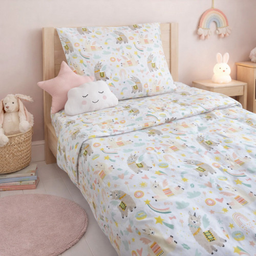 Παπλωματοθήκη Παιδική Μονή Με Μαξιλαροθήκη (165x250) Βαμβακερή Astron Lama