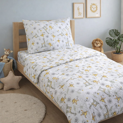 Παπλωματοθήκη Παιδική Μονή Με Μαξιλαροθήκη (165x250) Βαμβακερή Astron Monkeys