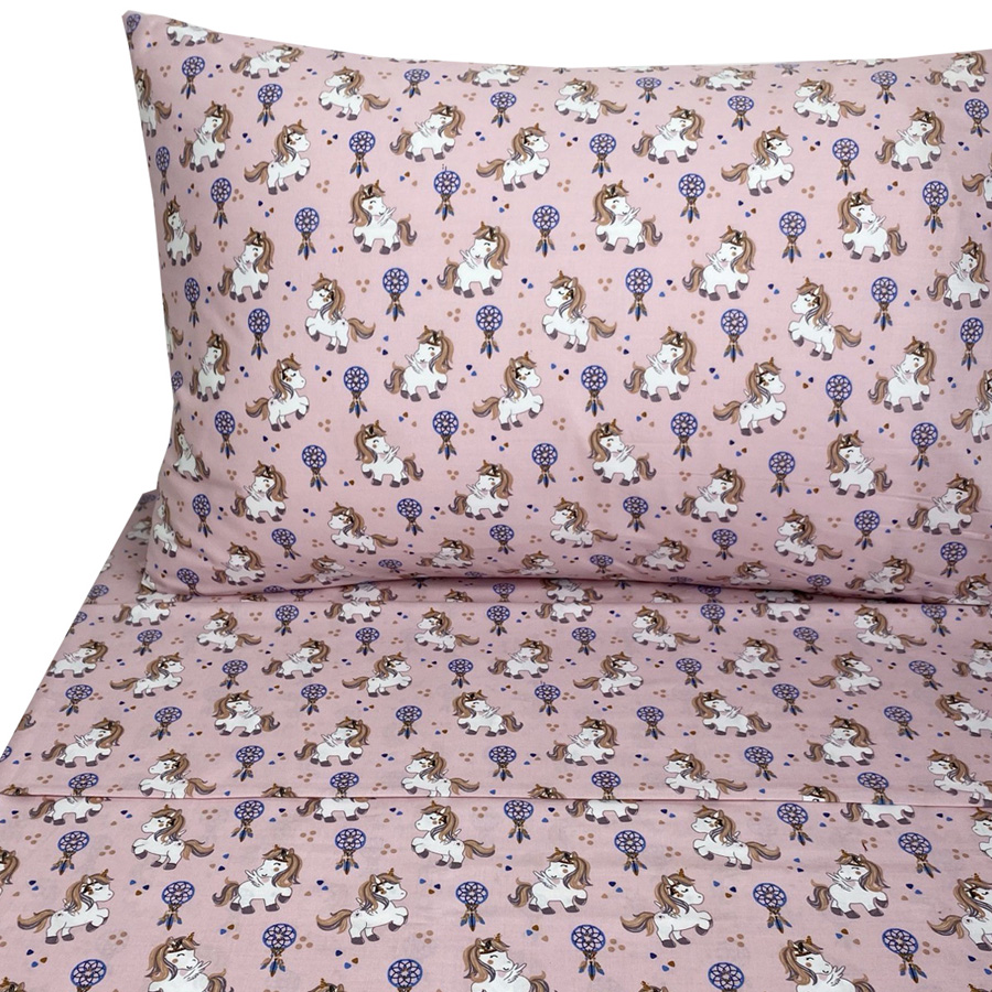 Σετ Σεντόνια Παιδικά Μονά (170x260) Βαμβακερά Astron Boho Unicorn