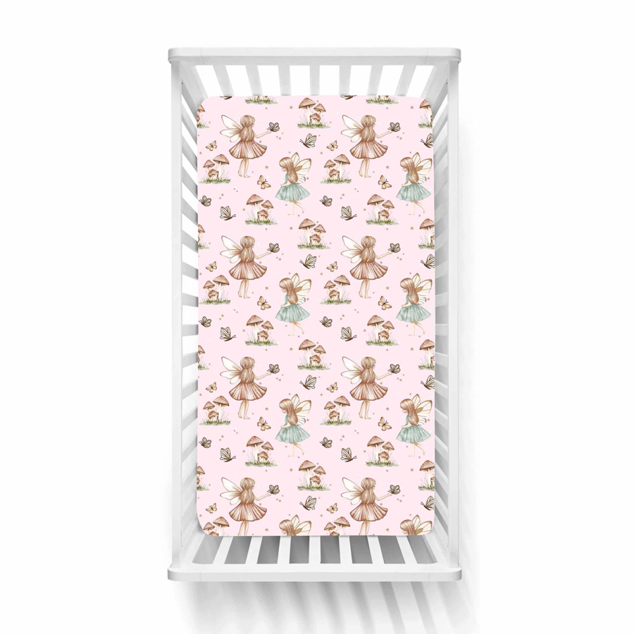 Σετ Σεντόνια Βρεφικά Κούνιας (130x170) Με Λάστιχο Βαμβακερά Astron Fairy Girl