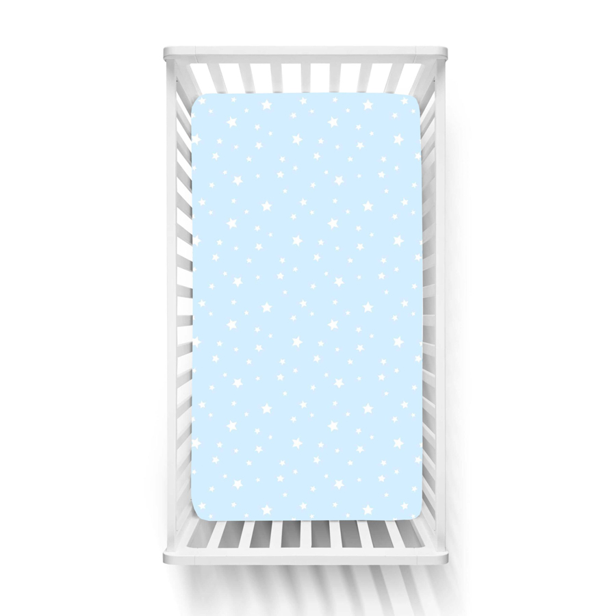 Σετ Σεντόνια Βρεφικά Κούνιας (130x170) Με Λάστιχο Βαμβακερά Astron Paradise Blue