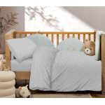 Σετ Σεντόνια Βρεφικά Κούνιας (130x170) Με Λάστιχο Βαμβακερά Astron Paradise Grey