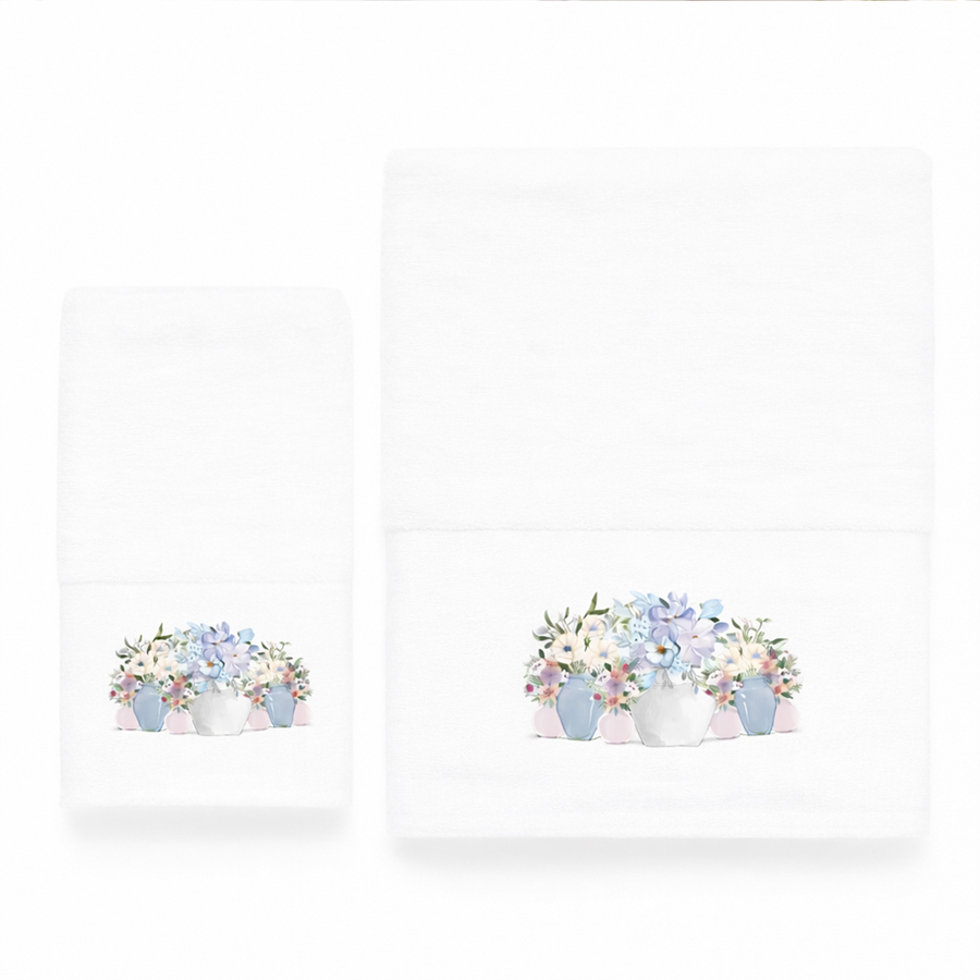 Σετ Πετσέτες 2 τεμ (Χειρός|Προσώπου) Βαμβακερές Ψηφιακή Εκτύπωση Στη Φασα Astron Evelyn White