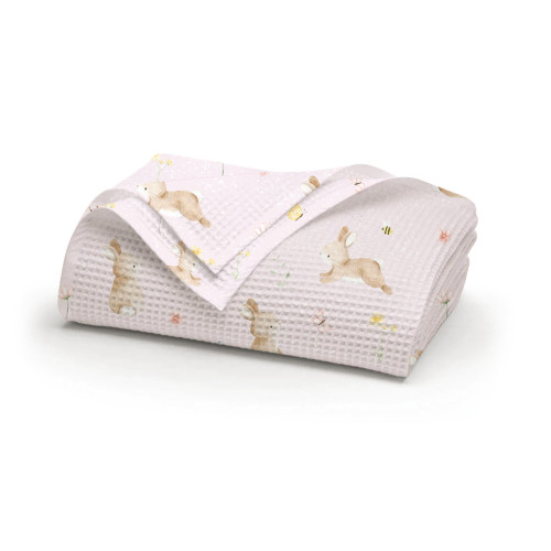 Κουβερτα Βρεφική Κούνιας (110x140) Πικέ 80% βαμβάκι -20% viscose Borea Blush Ρoζ