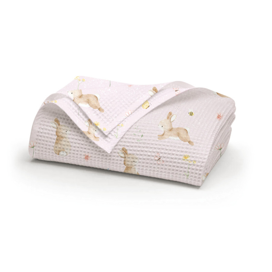 Κουβερτα Βρεφική Κούνιας (110x140) Πικέ 80% βαμβάκι -20% viscose Borea Blush Ρoζ