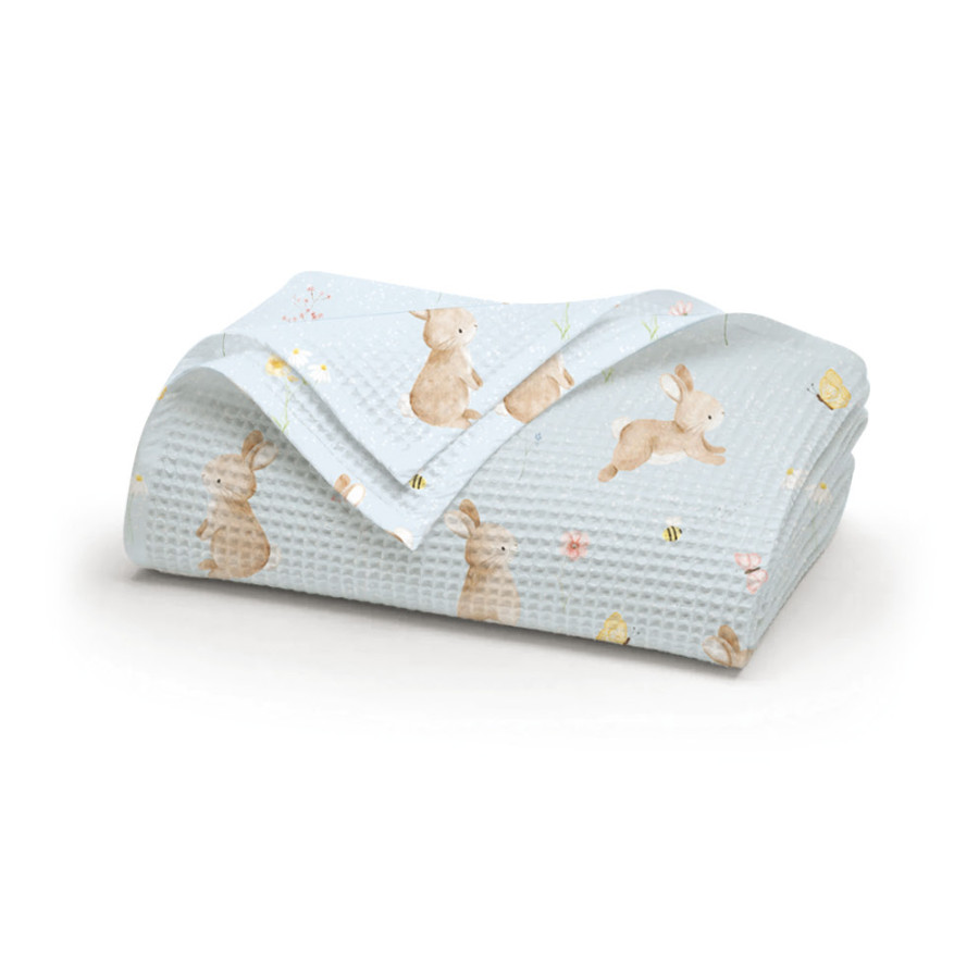 Κουβερτα Βρεφική Κούνιας (110x140) Πικέ 80% βαμβάκι -20% viscose Borea Blush Σιέλ