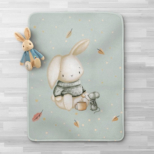 Κουβέρτα Βρεφική Κούνιας (100x140) Borea Λαγουδάκι φυστικί