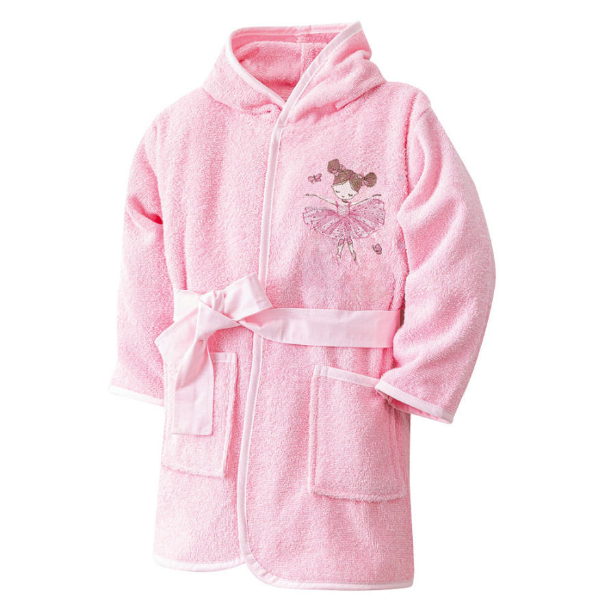 Βρεφικό-Παιδικό Μπουρνούζι (No 3-4) με Κουκούλα και Κέντημα Borea Balletto