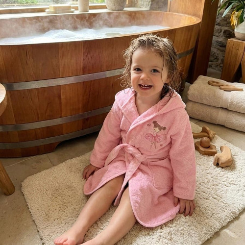 Βρεφικό-Παιδικό Μπουρνούζι (No 1-2) με Κουκούλα και Κέντημα Borea Balletto