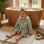 Βρεφικό-Παιδικό Μπουρνούζι (No 3-4) με Κουκούλα και Κέντημα Borea Little Prince