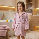 Βρεφικό-Παιδικό Μπουρνούζι (No 1-2) με Κουκούλα και Κέντημα Borea Magic Grden