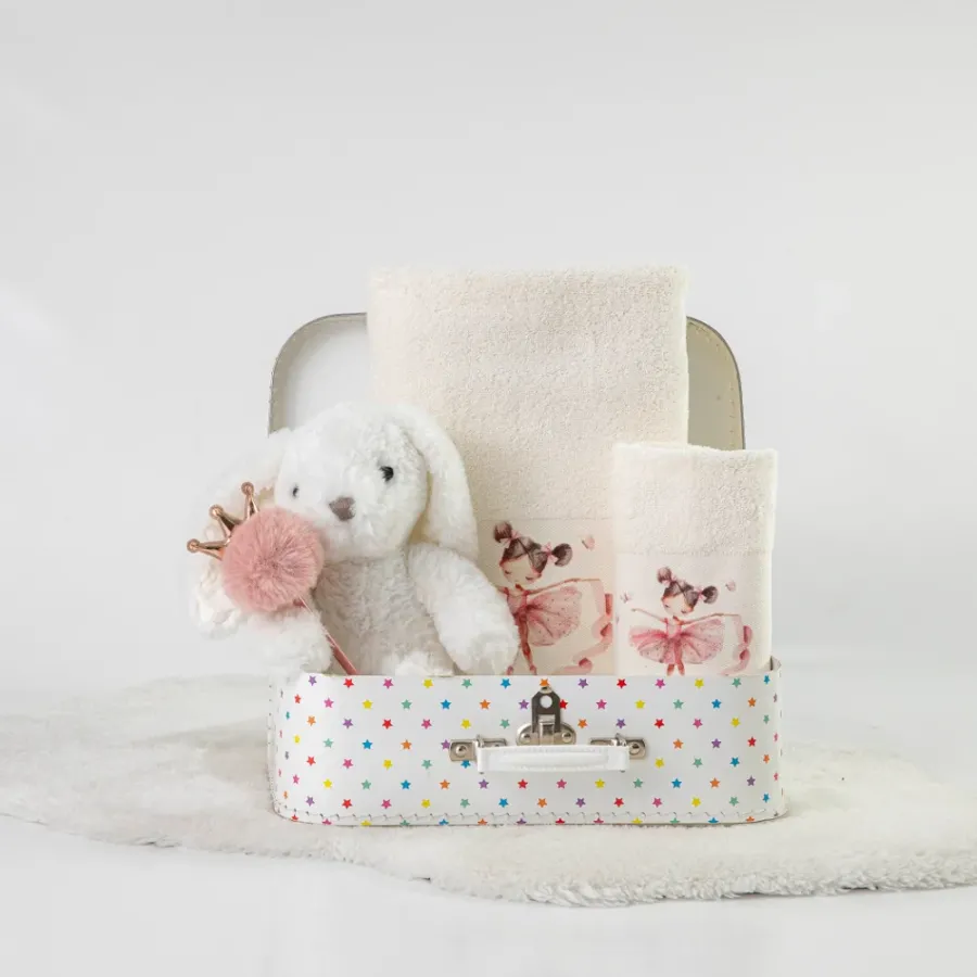 Σετ Πετσέτες 2 τεμαχίων Παιδικές (Χειρός | Λουτρού) Borea Balletto Εκρού