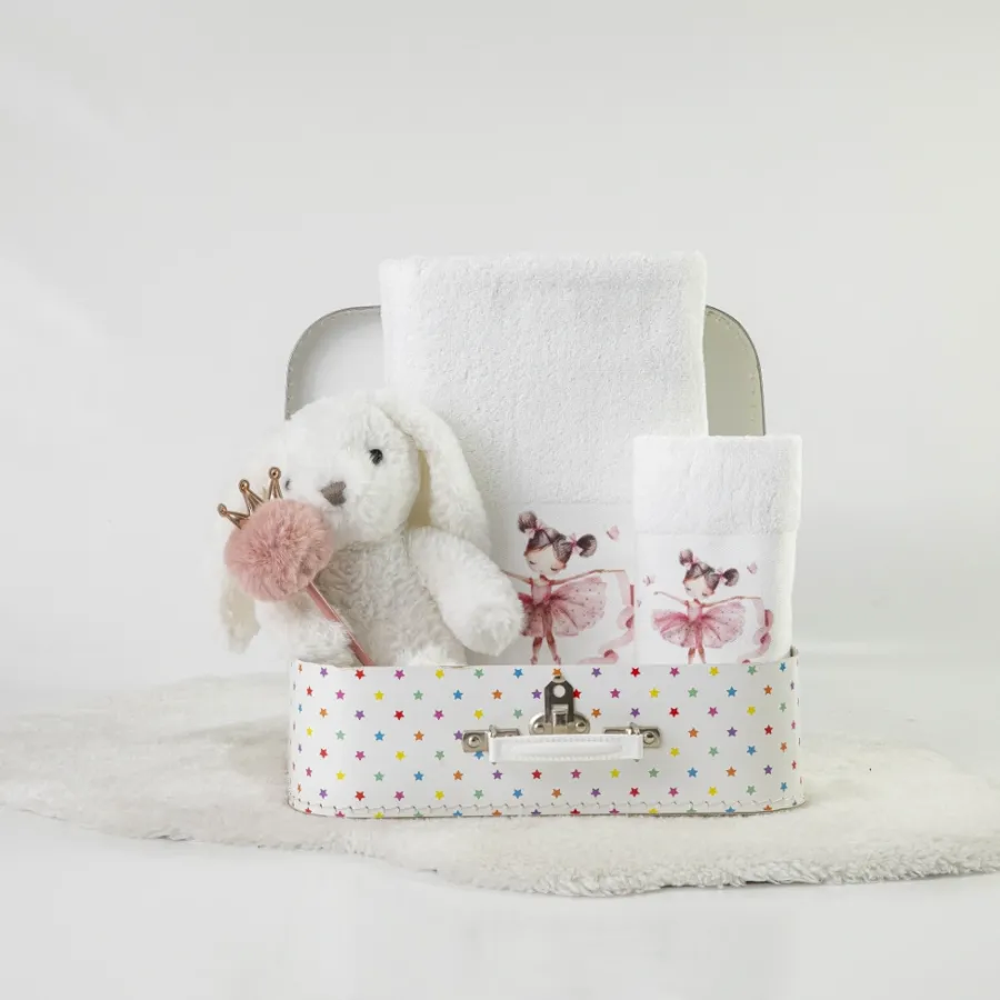 Σετ Πετσέτες 2 τεμαχίων Παιδικές (Χειρός | Λουτρού) Borea Balletto Λευκό