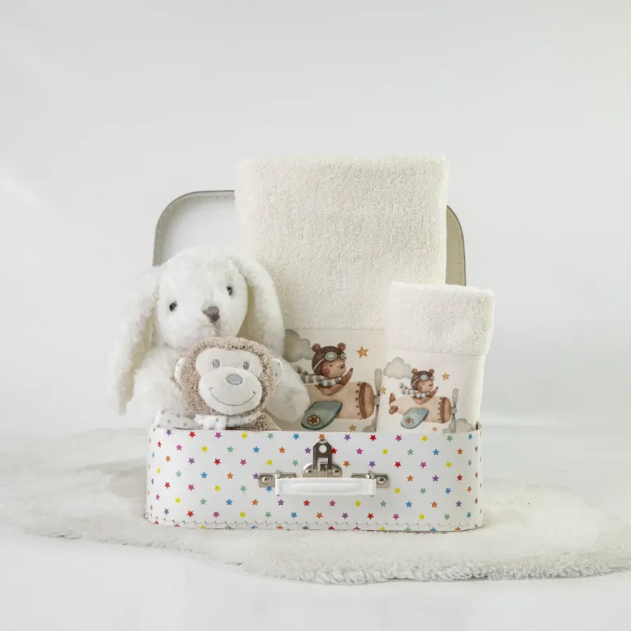 Σετ Πετσέτες 2 τεμαχίων Παιδικές (Χειρός | Λουτρού) Borea Pilot Εκρού