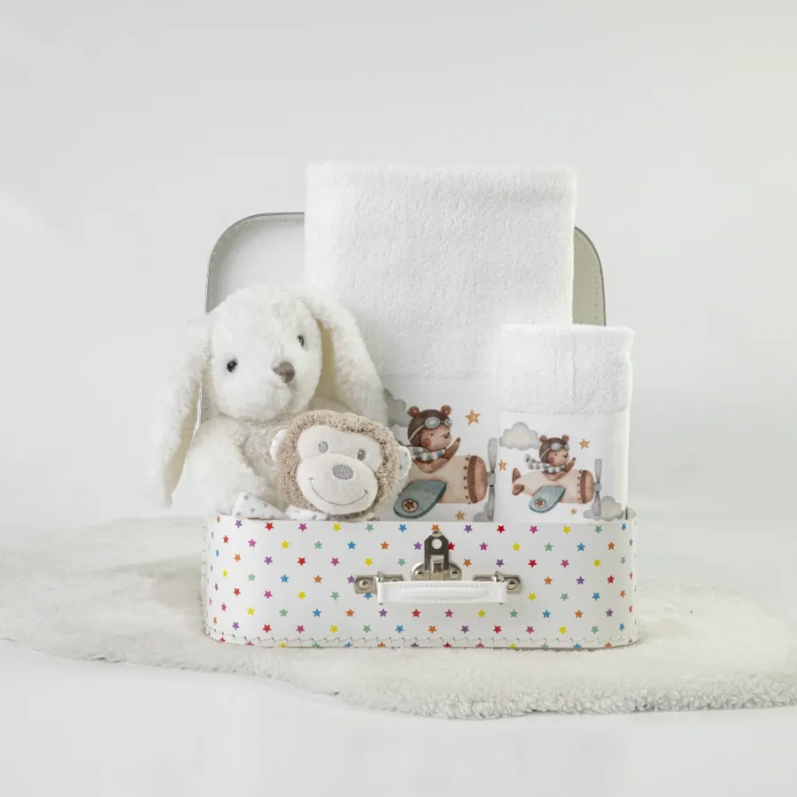 Σετ Πετσέτες 2 τεμαχίων Παιδικές (Χειρός | Λουτρού) Borea Pilot Λευκό