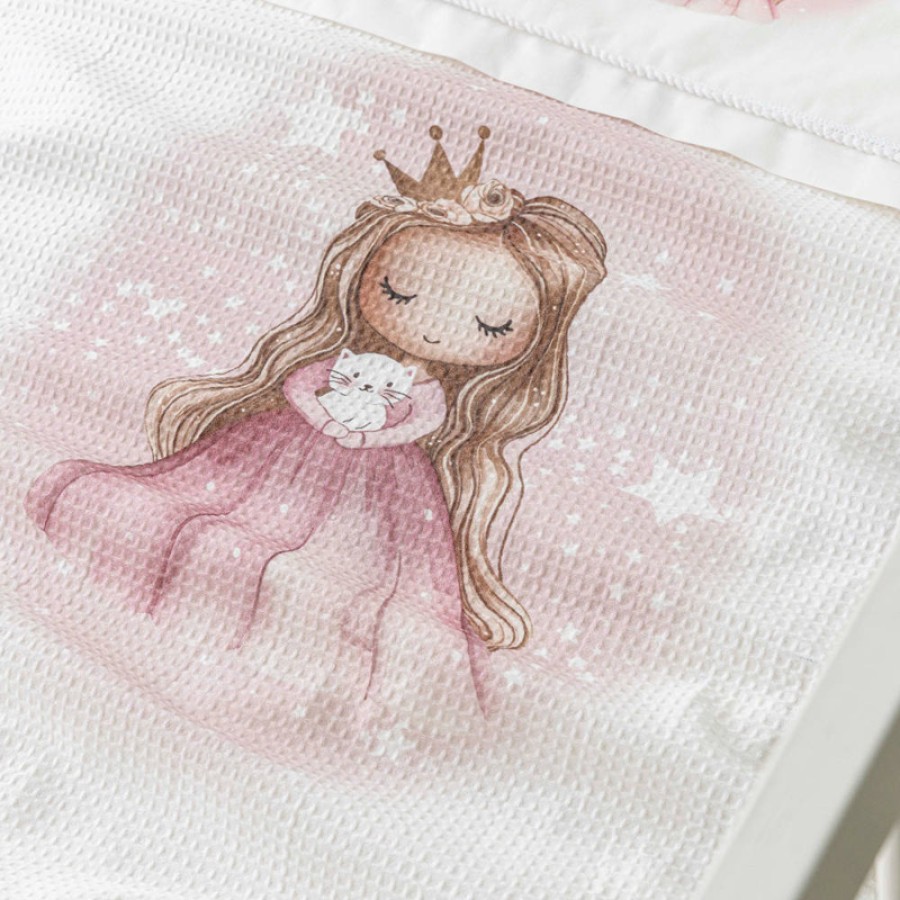 Κουβέρτα βρεφική μπεμπέ (110x140) πικέ βαμβακερή Borea Little Queen