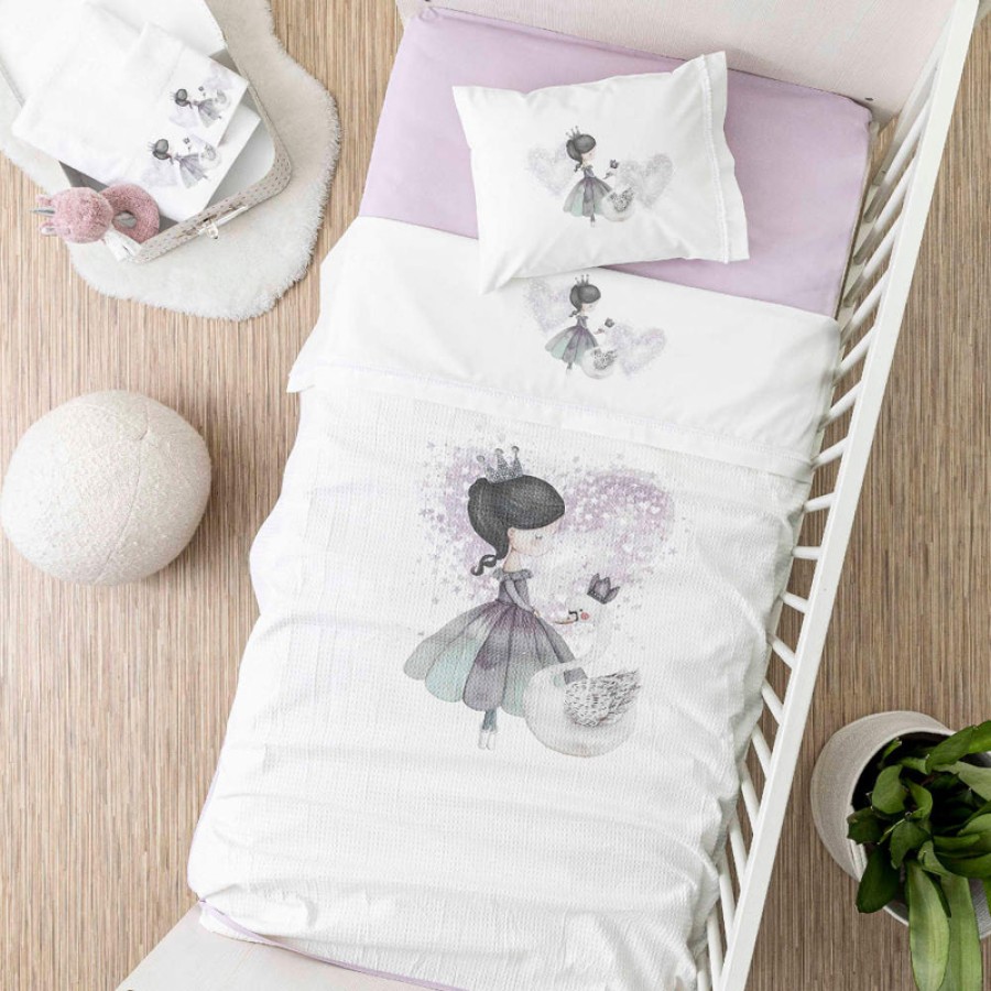 Κουβέρτα βρεφική μπεμπέ (110x140) πικέ βαμβακερή Borea Odette