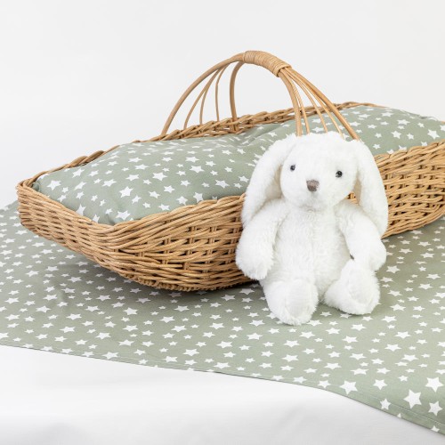 Σετ Σεντόνια Βρεφικά Λίκνου (70x120) Βαμαβκερά Borea Stars λαδί