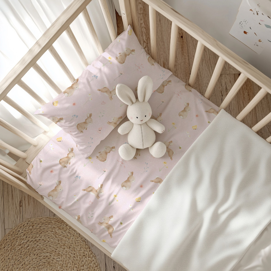 Σετ Σεντόνια Βρεφικά Κούνιας (120x160) Βαμβακερά Borea Blush Ροζ