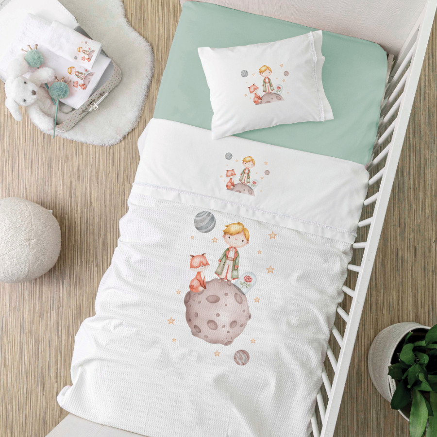 Σετ Σεντόνια Βρεφικά Κούνιας (120x160) Βαμβακερά Borea Little Prince