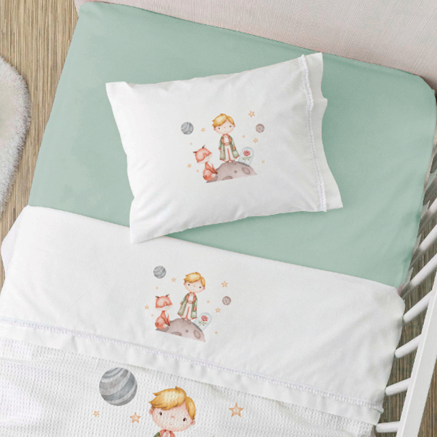 Σετ Σεντόνια Βρεφικά Κούνιας (120x160) Βαμβακερά Borea Little Prince