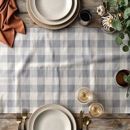 Τραβέρσα Καρώ (50x180) Borea Ibiza Γκρι