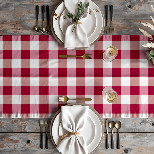 Τραβέρσα Καρώ (50x180) Borea Ibiza Κόκκινο