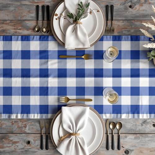 Τραβέρσα Καρώ (50x180) Borea Ibiza Μπλε